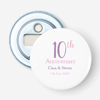 Décapsuleur 10e anniversaire violet rose gras rétro nom simpli