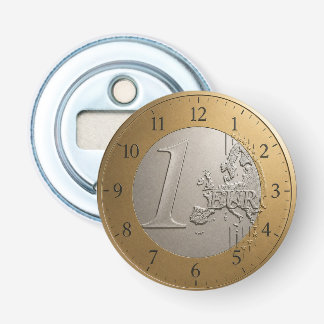 Décapsuleur 1 Euro Coin Golden Metallic European Map Art