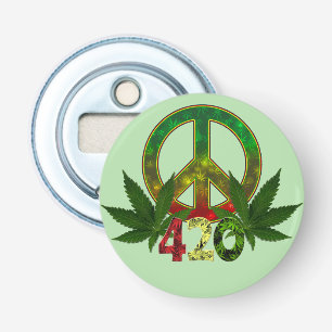 Décapsuleur 4 20 Rasta Paix Herbe Verte