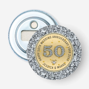 Décapsuleur 50e anniversaire du mariage or et diamants blancs