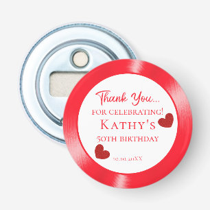 Décapsuleur 50e anniversaire Merci Coeurs rouges