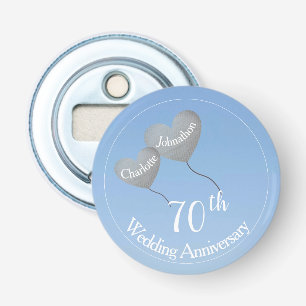 Décapsuleur 70e anniversaire du mariage ballons cardiaques en 