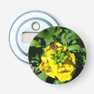 Décapsuleur Abeille sur Fleurs Jaunes