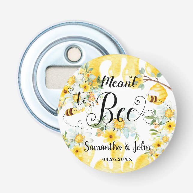 Décapsuleur Abeilles de miel Jaune Mariage floral Signifie Abe (Devant)
