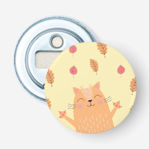 Décapsuleur Adorable chat orange roux jouant dans les feuilles