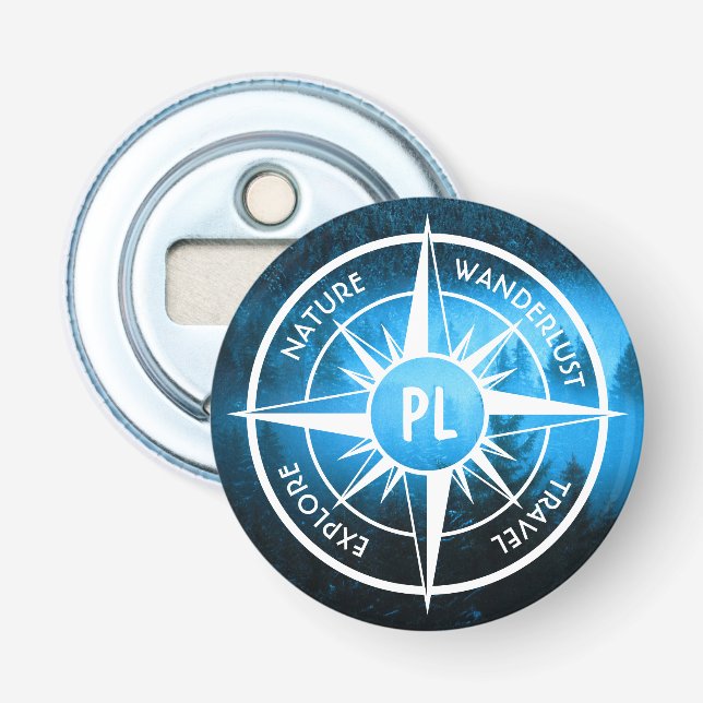 Décapsuleur Aiguille de compas monogramme brouillard dans la f (Devant)