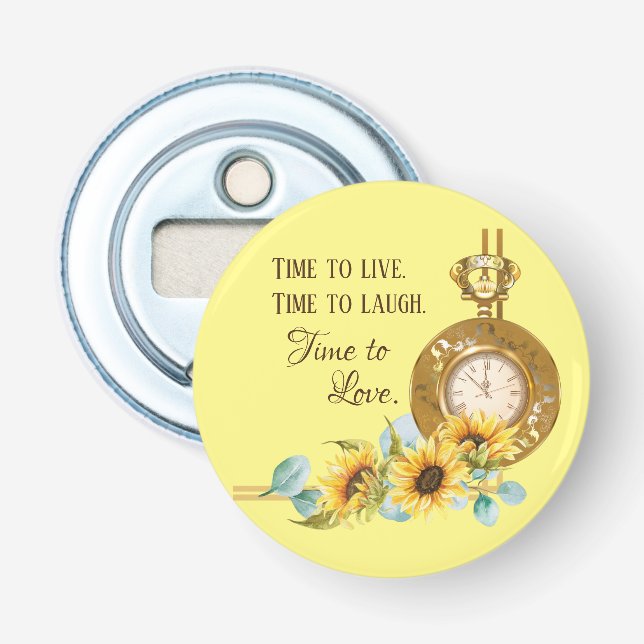 Décapsuleur Aimant de mariage de tournesol (jaune) (Devant)