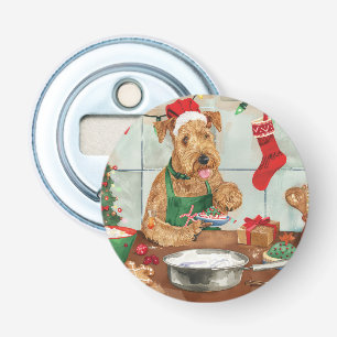 Décapsuleur Airedale Terrier Gâteau de vacances : Noël festif