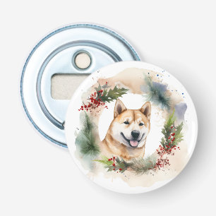 Décapsuleur Akita Christmas Wreath Festive Pup