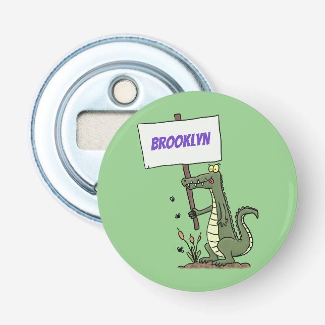 Décapsuleur Aligator de crocodile drôle avec dessin animé (Devant)