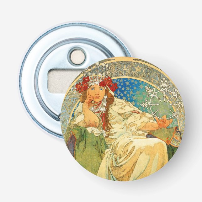 Décapsuleur Alphonse Mucha Art Nouveau Princesse Hyacinth (Devant)
