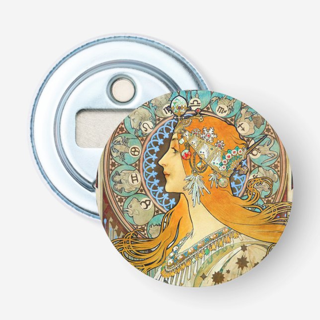 Décapsuleur Alphonse Mucha Art Nouveau Zodiac (Devant)