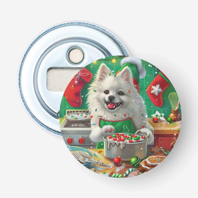 Décapsuleur American Eskimo Gîtes : Noël festif (Devant)