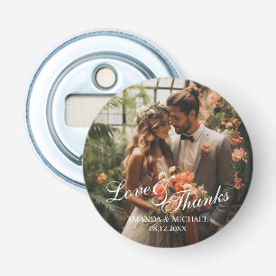 Décapsuleur 'Amour & Merci' Photo personnalisée Mariage Faveur