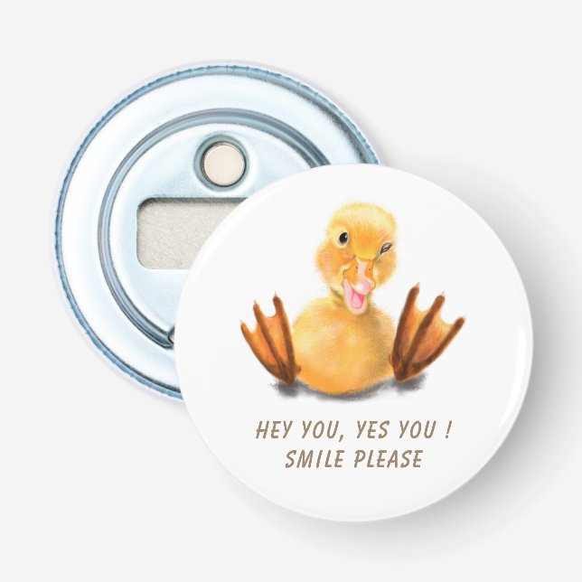 Décapsuleur Amusant Bouteille de canard Smile - Texte personna (Devant)