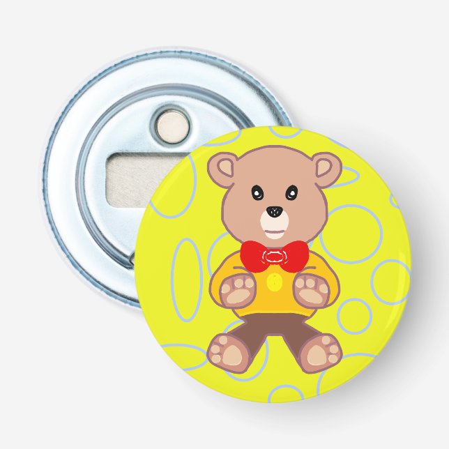 Décapsuleur Amusant Quirky Cute BowtieBear Bouteille Ouverture (Devant)
