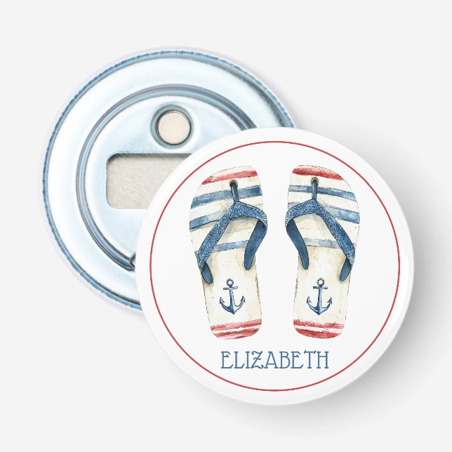 Décapsuleur Ancres nautiques et rayures Flip Fops (Devant)