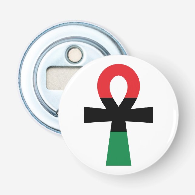 Décapsuleur Ankh rouge, noir et vert (Devant)