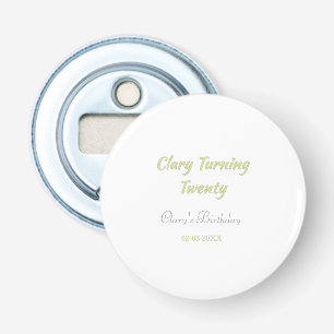 Décapsuleur Anniversaire vingt ans vert gris pastel rétro 