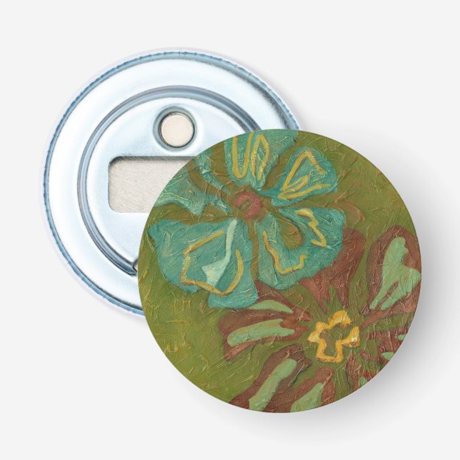 Décapsuleur Aqua et Fleurs orange brûlées sur Arrière - plan v (Devant)