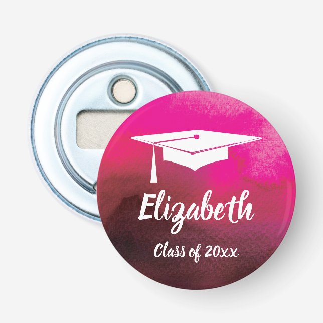 Décapsuleur Aquarelle élégante de diplômé d'obtention du (Devant)