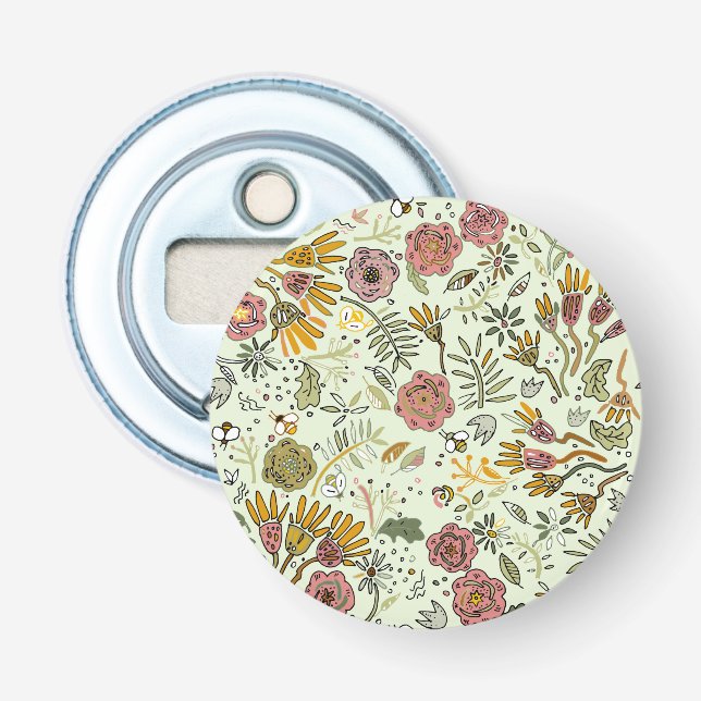 Décapsuleur Aquarelle Florale Fleurs d'abeille Élégante Modern (Devant)