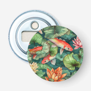 Décapsuleur Aquarelle Koi et nappes d'eau Ouverture de bouteil