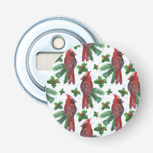 Décapsuleur aquarelle Oiseau cardinal rouge