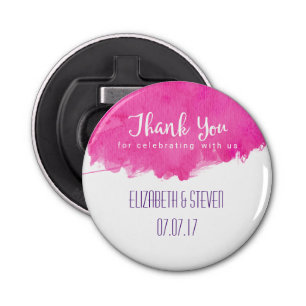 Décapsuleur Aquarelle rose Paint Splatter Mariage Merci