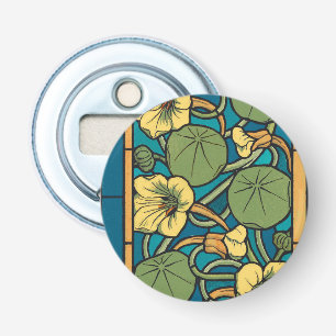 Décapsuleur Art Nouveau Nasturtium Bleu Or floral Verneuil