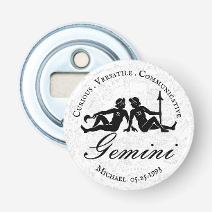 Décapsuleur Astrologie Zodiaque Gemini Caractère Blanc Personn