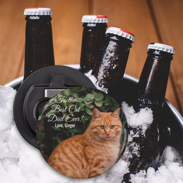 Décapsuleur Au meilleur chat papa jamais photo personnalisée (Créateur téléchargé)