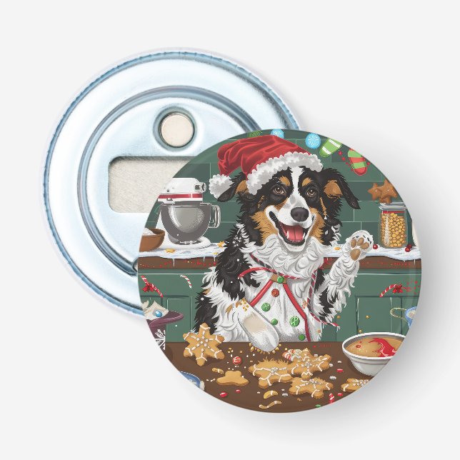 Décapsuleur Australian Shepherd Fête de fin d'année Biscuits d (Devant)