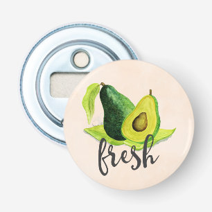 Décapsuleur Avocado vert frais Fruit à vie fixe dans l'aquarel