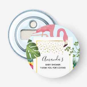 Décapsuleur Baby shower à thème Tropical Flamant rose rose mig