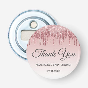 Décapsuleur Baby shower de l'Merci de l'or rose glam Blush