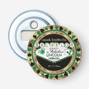 Décapsuleur Bachelor Party Green Poker Chip