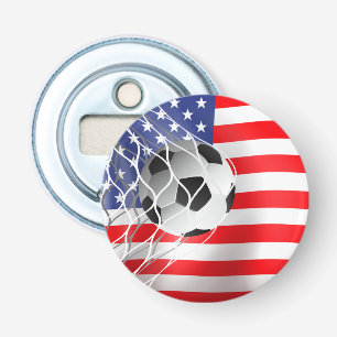 Décapsuleur Bal De Football Sur Drapeau Américain