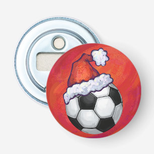 Décapsuleur Ballon de football de casquette de Père Noël sur