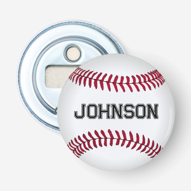 Décapsuleur Baseball avec nom personnalisé (Devant)
