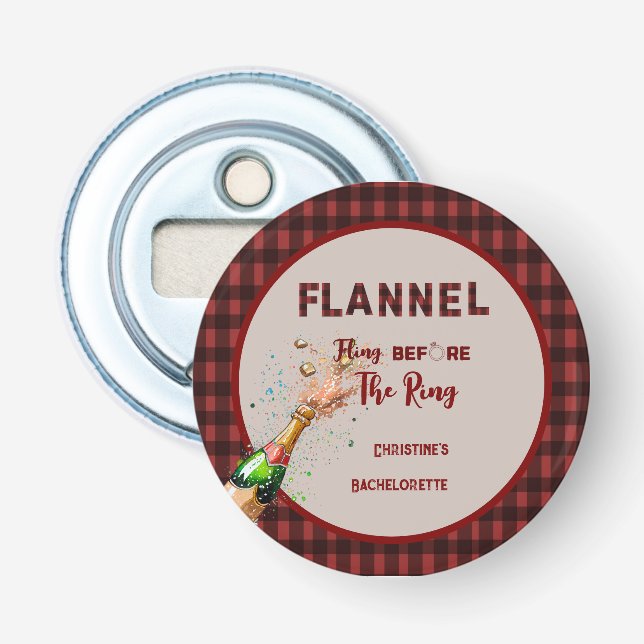 Décapsuleur Bataille de flanelle avant l'anneau   à carreaux r (Devant)