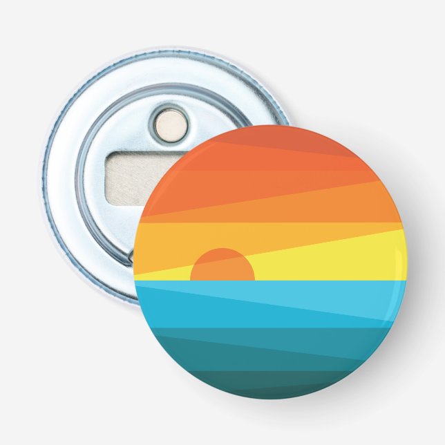 Décapsuleur Beau coucher de soleil et vagues de mer (Devant)