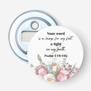 Décapsuleur Bible Verse Floral Psaume Round