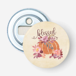 Décapsuleur Bienheureux - Citrouille d'automne avec fleurs ros