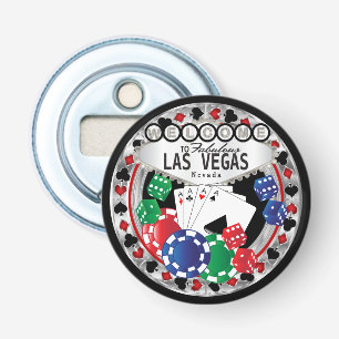 Décapsuleur Bienvenue à Las Vegas Style - Rouge et Argent