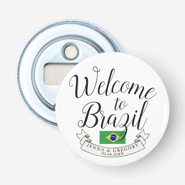 Décapsuleur Bienvenue au Brésil| Personnalisation du mariage d (Devant)