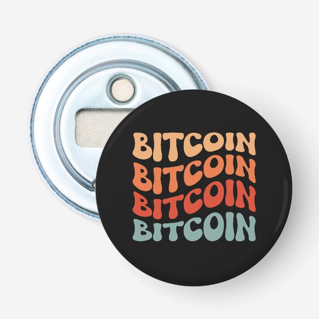 Décapsuleur Bitcoin Wavy Text Style Crypto Typographie Design (Devant)
