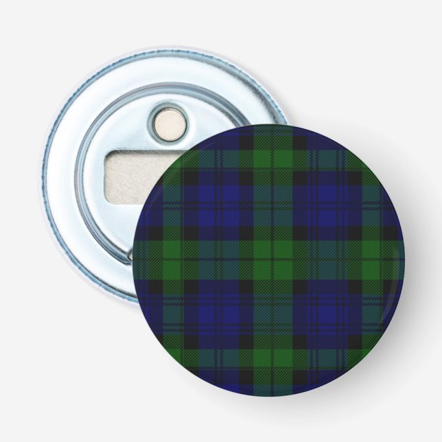 Décapsuleur Black Watch Tartan bleu vert Plaid (Devant)