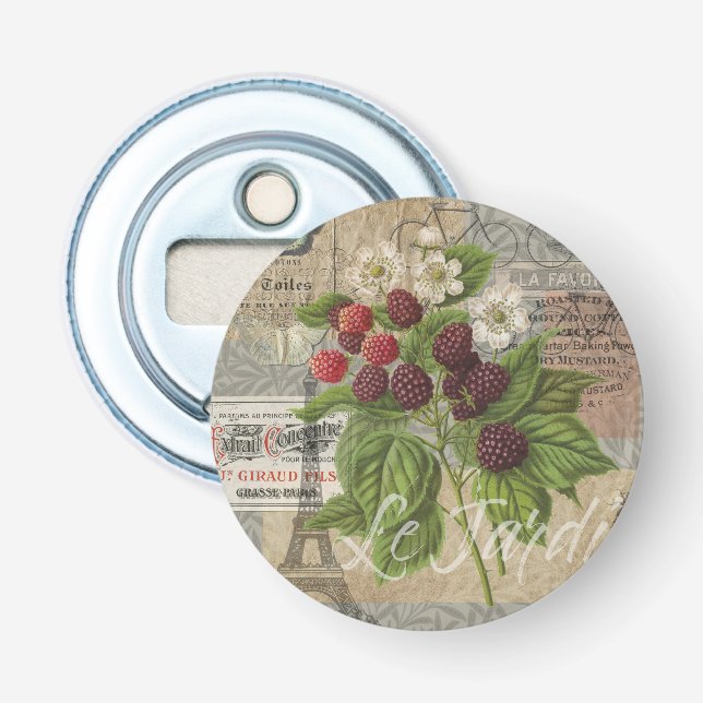 Décapsuleur Blackberries Floral Garden Flower Papillon Art (Devant)