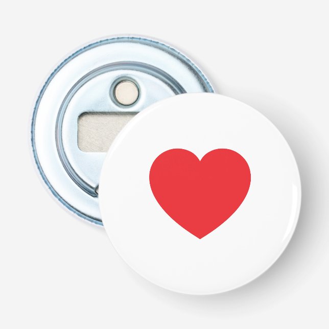 Décapsuleur Blanc Moderne Rouge Amour Coeur Graphique (Devant)